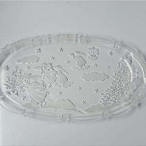 Mikasa Clear Glass Oval Holiday Serving Platter